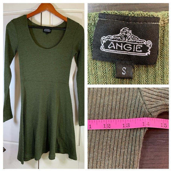 Angie‎ Ribbed Knit Long Sleeve Dress Size Small Punk Grunge Skater Alternative - Picture 1 of 14